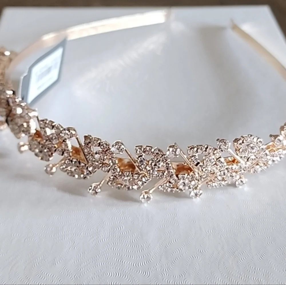 Occasion Rose Gold Headband With Crystals New With Tags
